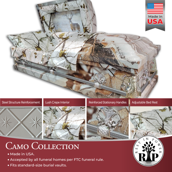 White Camo Casket