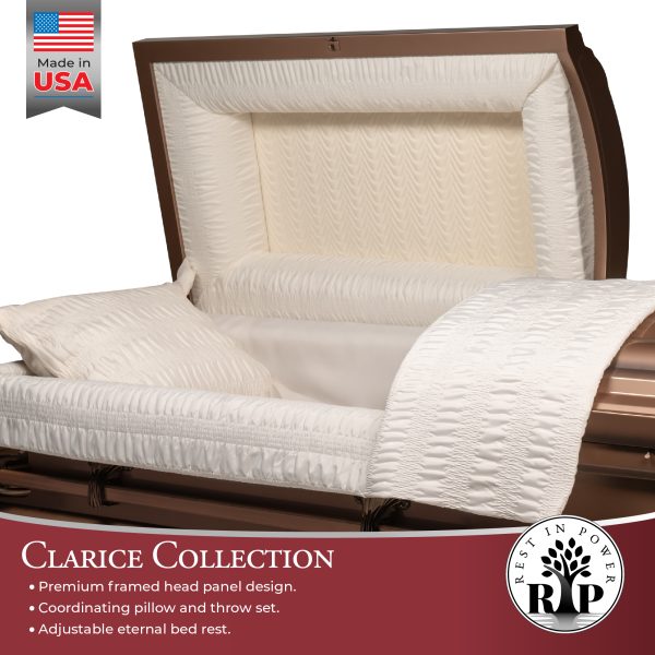 Rest In Power Clarice Series Casket - Copper Bronze - Image 2