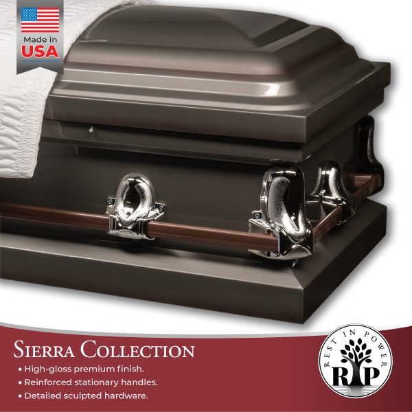 Rest In Power Sierra Series Casket - Silver - Image 4