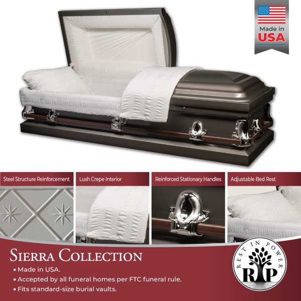 Rest In Power Sierra Series Casket - Silver - Image 8