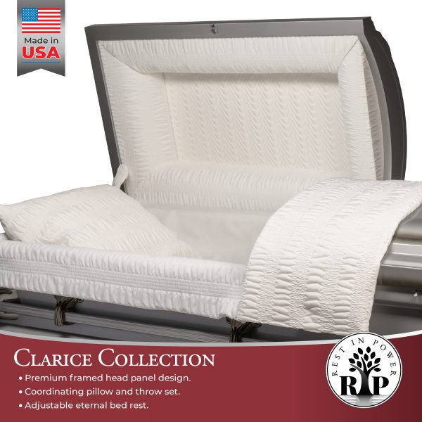 Rest In Power Clarice Series Casket - Silver - Image 2