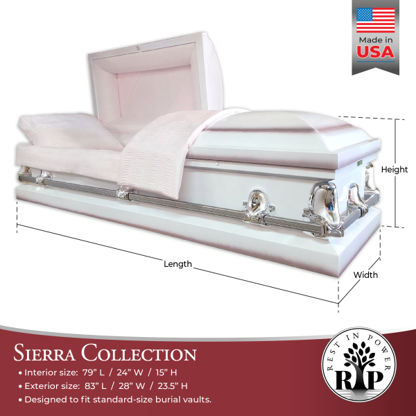 Rest In Power Sierra Series Casket - White - Image 2