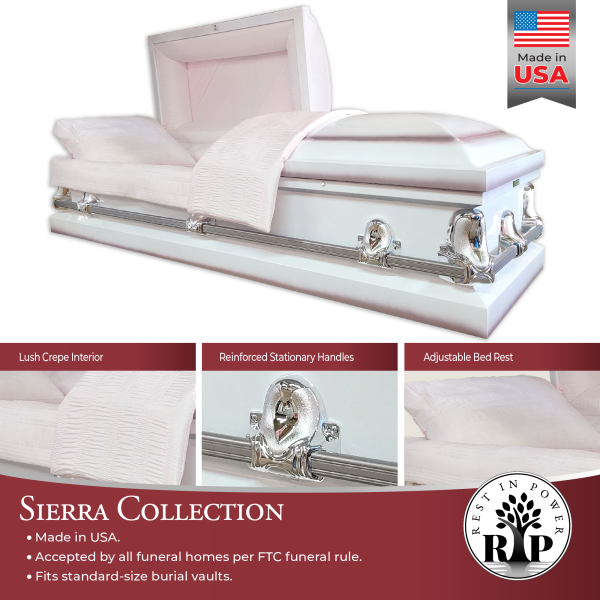 Rest In Power Sierra Series Casket - White - Image 8